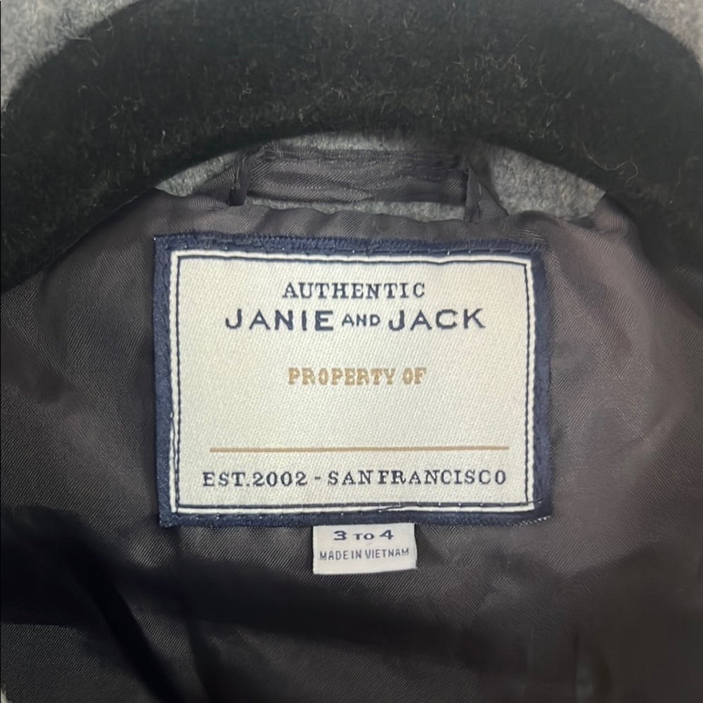 Janie and Jack Gray Peacoat Size 3-4 - Picture 2 of 12